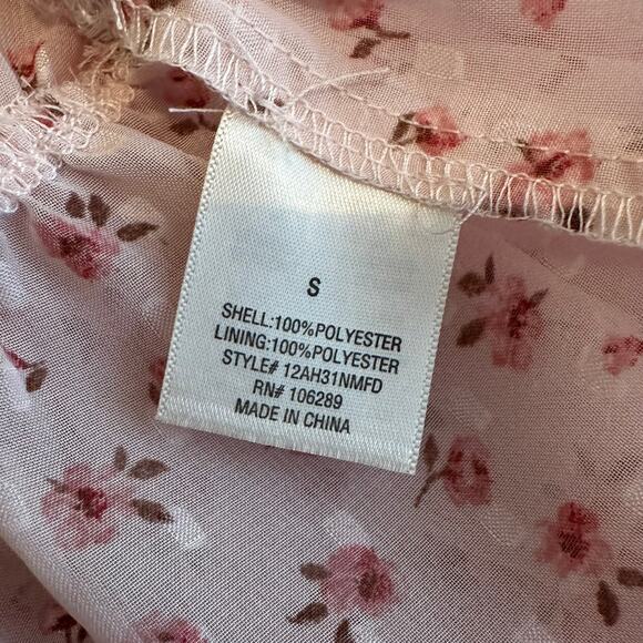 NWT Francesca's Mi Ami Pink Puff Sleeve Peplem Blouse - Picture 4 of 6